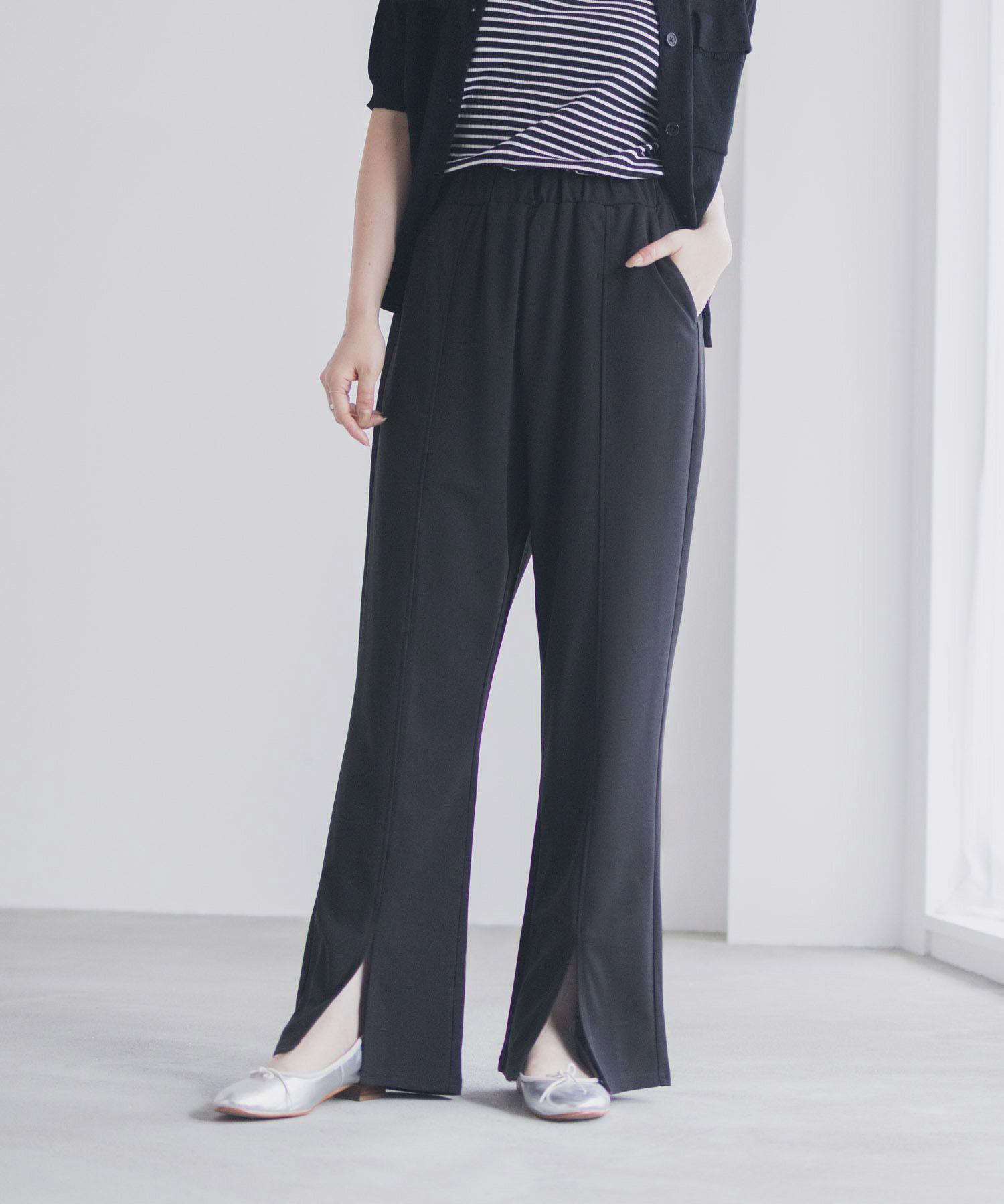 milli de l'air  カットジョーゼットスリットパンツ レディース商品サムネイル-3