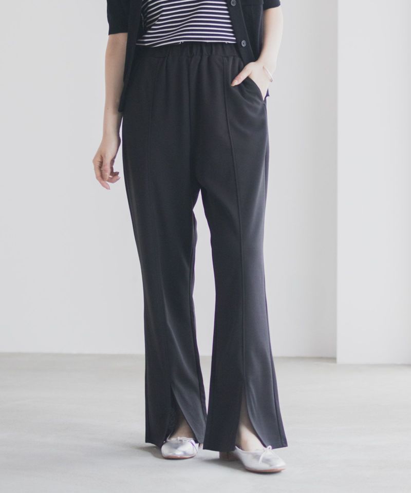 milli de l'air カットジョーゼットスリットパンツ レディース商品画像-4