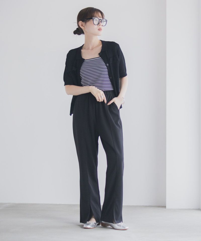 milli de l'air  カットジョーゼットスリットパンツ レディース商品画像-9