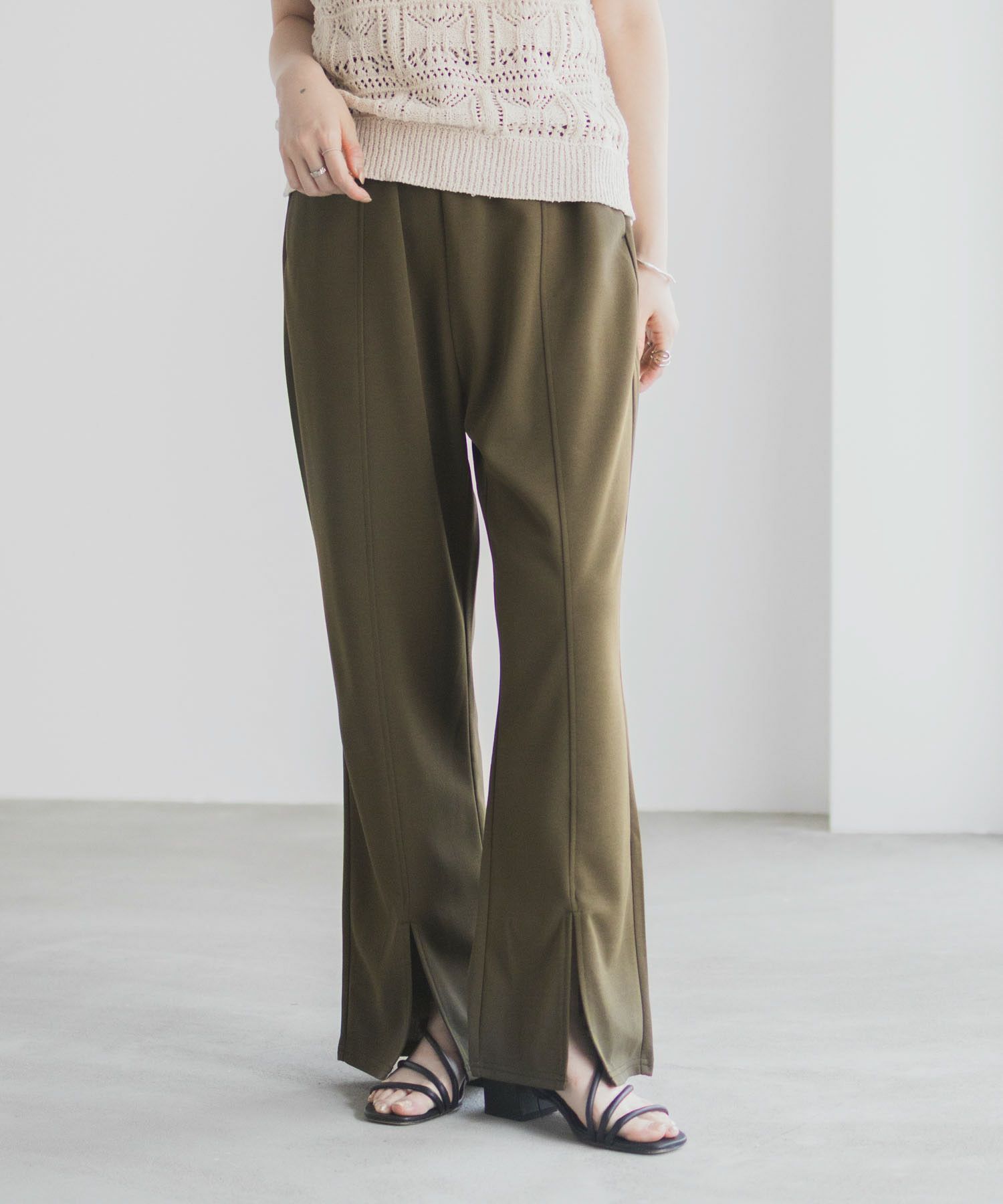 milli de l'air カットジョーゼットスリットパンツ レディース商品画像-12