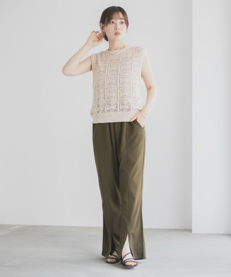 milli de l'air  カットジョーゼットスリットパンツ レディース商品画像-14