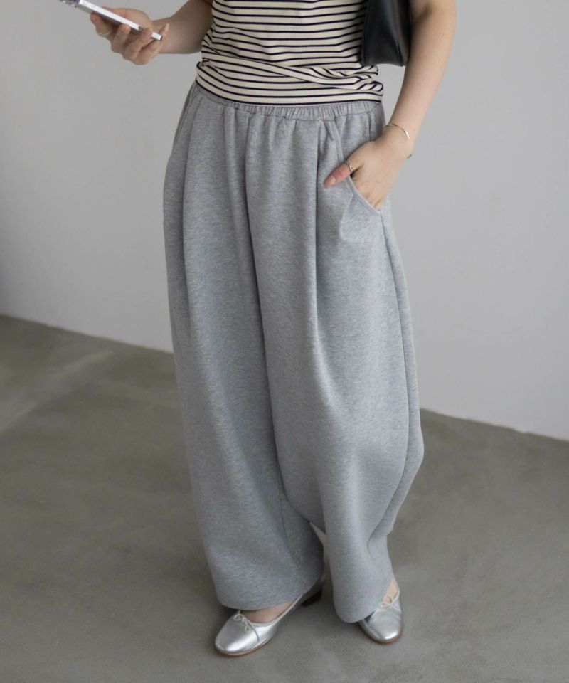 milli de l'air  ポンチ素材 リラックスカーブパンツ レディース商品画像-1