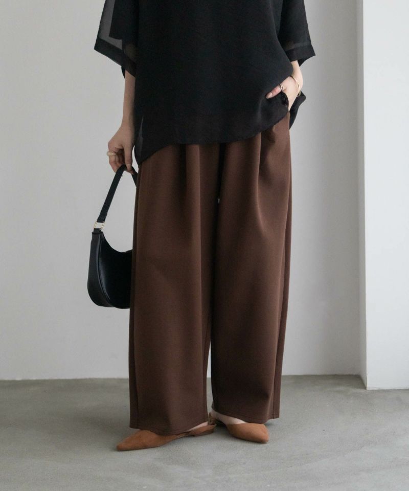 milli de l'air  ポンチ素材 リラックスカーブパンツ レディース商品画像-4