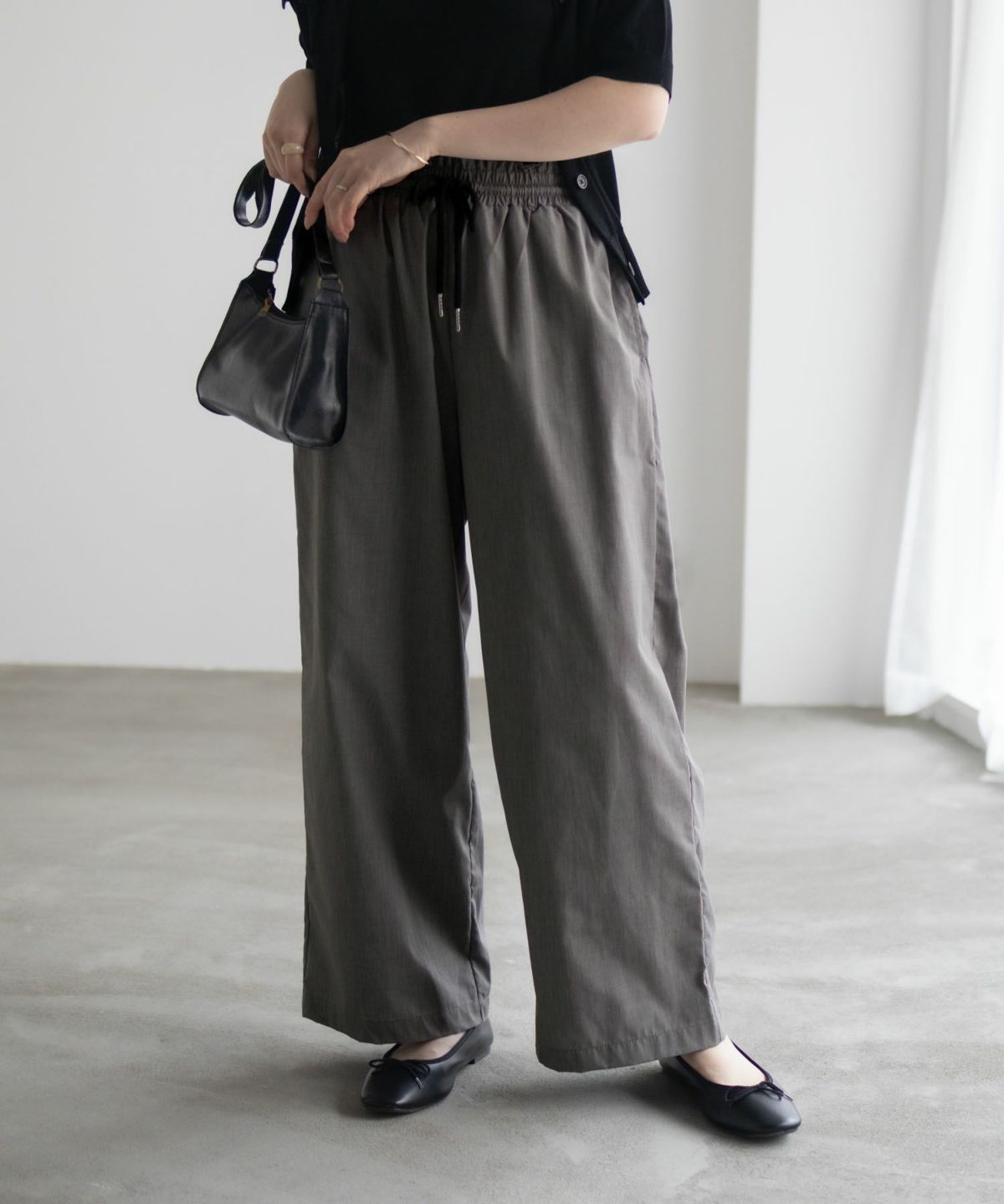 milli de l'air デニムライクセミワイドパンツ レディース