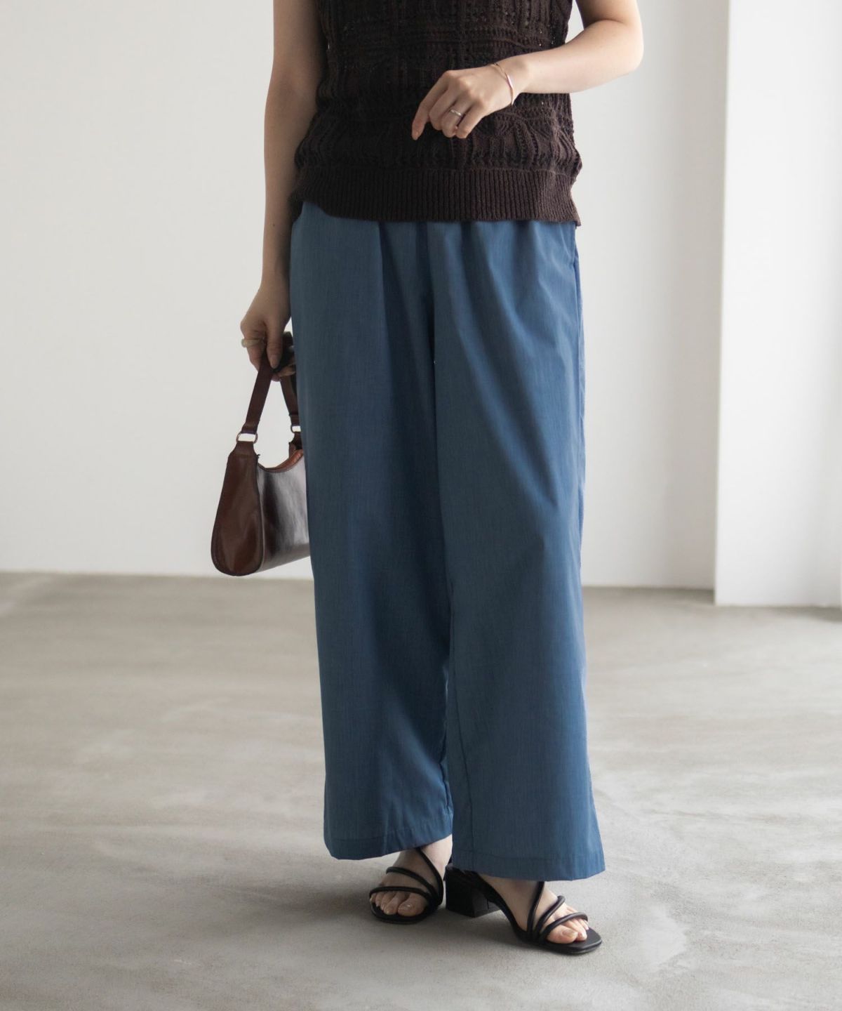 milli de l'air デニムライクセミワイドパンツ レディース