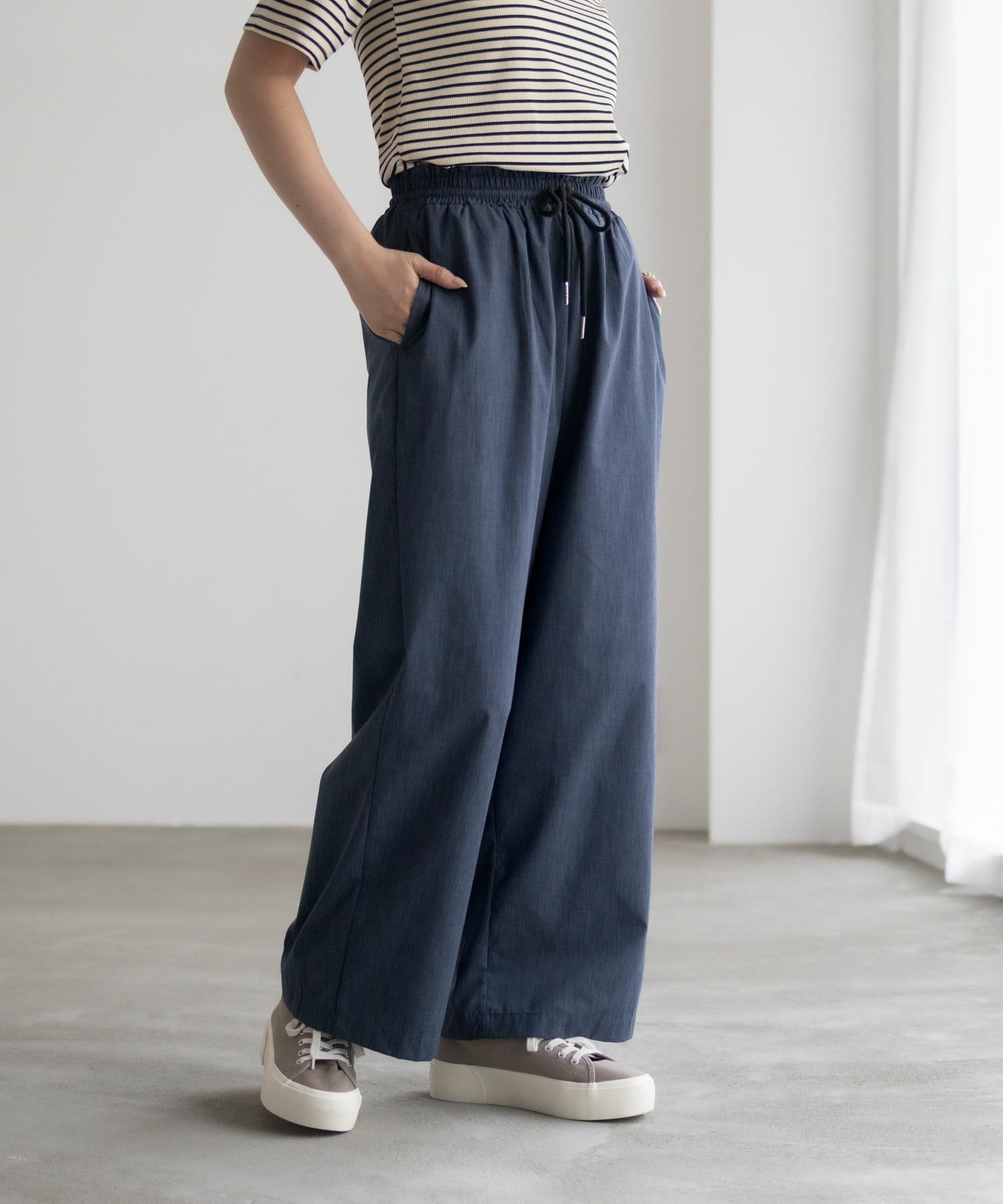 milli de l'air  デニムライクセミワイドパンツ レディース商品サムネイル-3