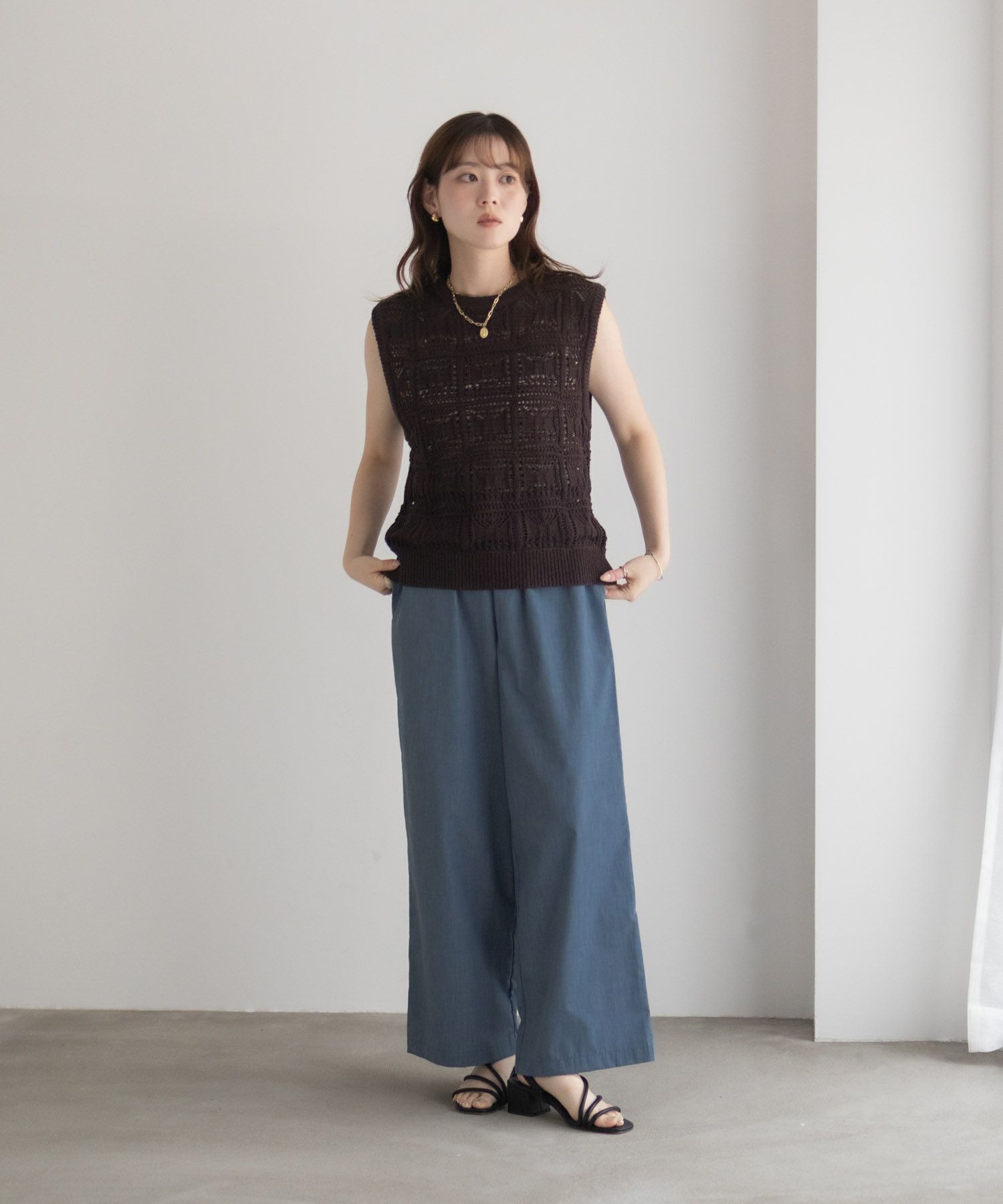 milli de l'air  デニムライクセミワイドパンツ レディース商品画像-13