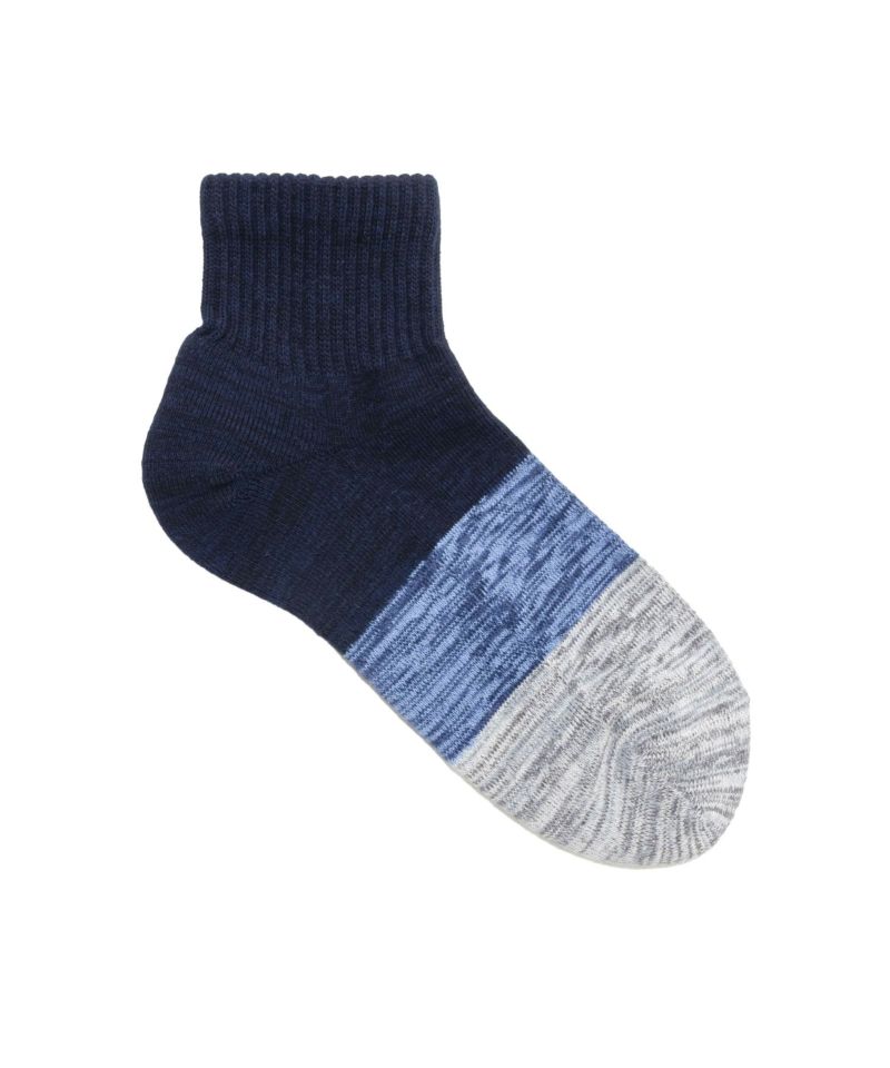 NAVY  クォーターソックス カラー切替柄 メンズ商品画像-4