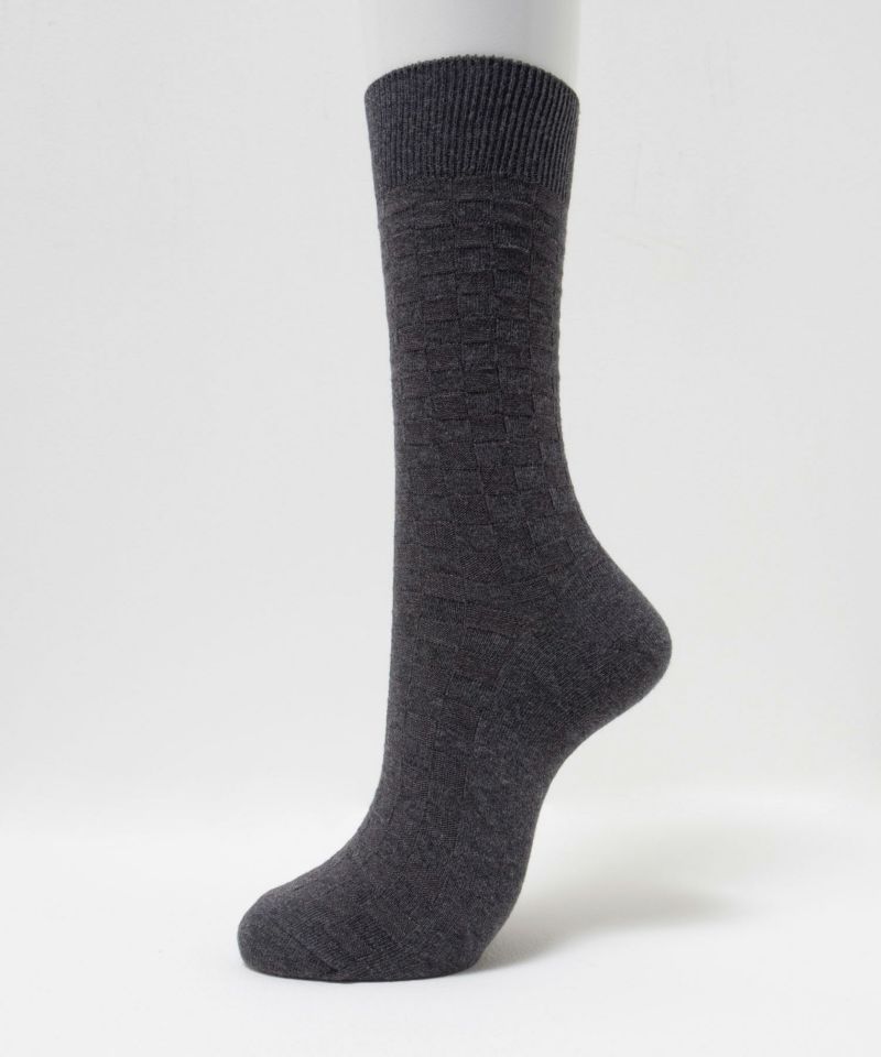 NAVY  クルーソックス ロックチェック柄 メンズ商品画像-1