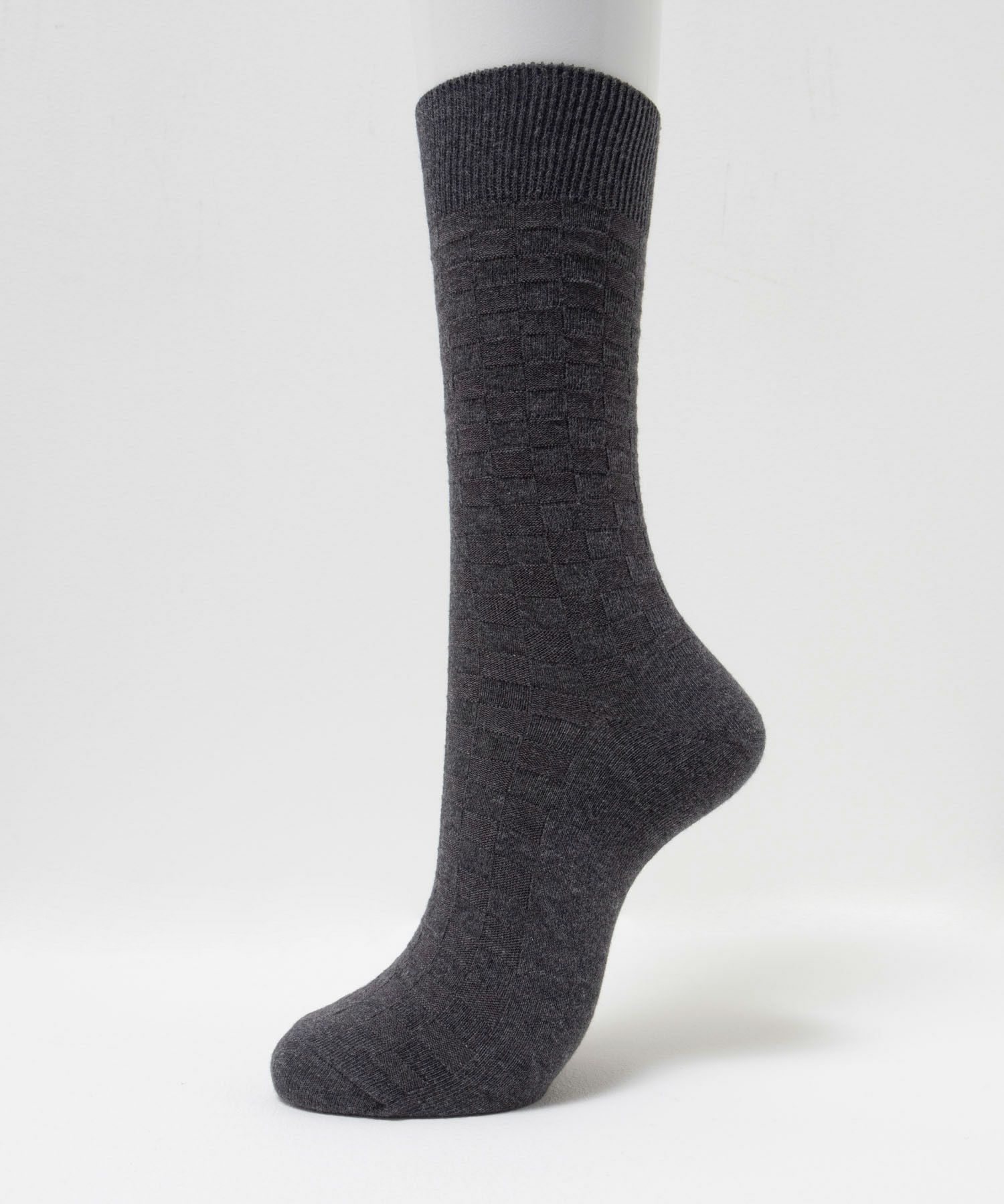 NAVY クルーソックス ロックチェック柄 メンズ