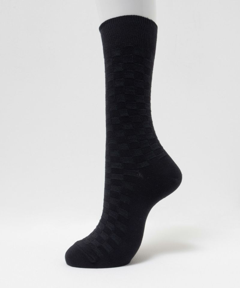 NAVY  クルーソックス ロックチェック柄 メンズ商品画像-2