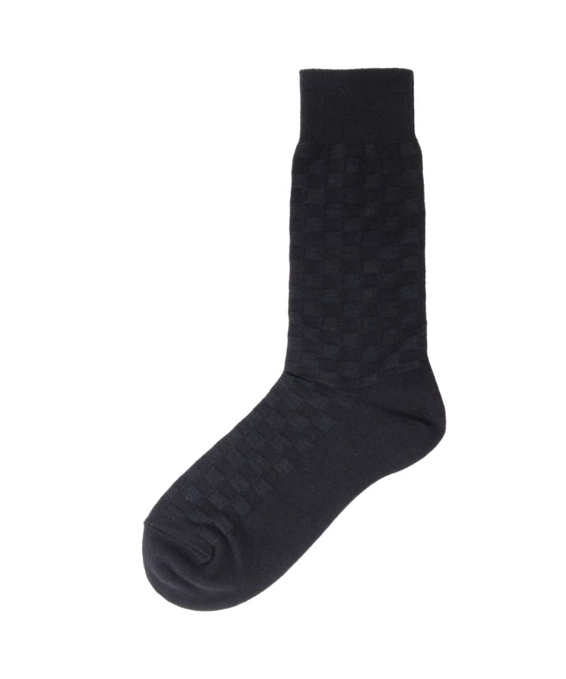 NAVY クルーソックス ロックチェック柄 メンズ商品画像-4
