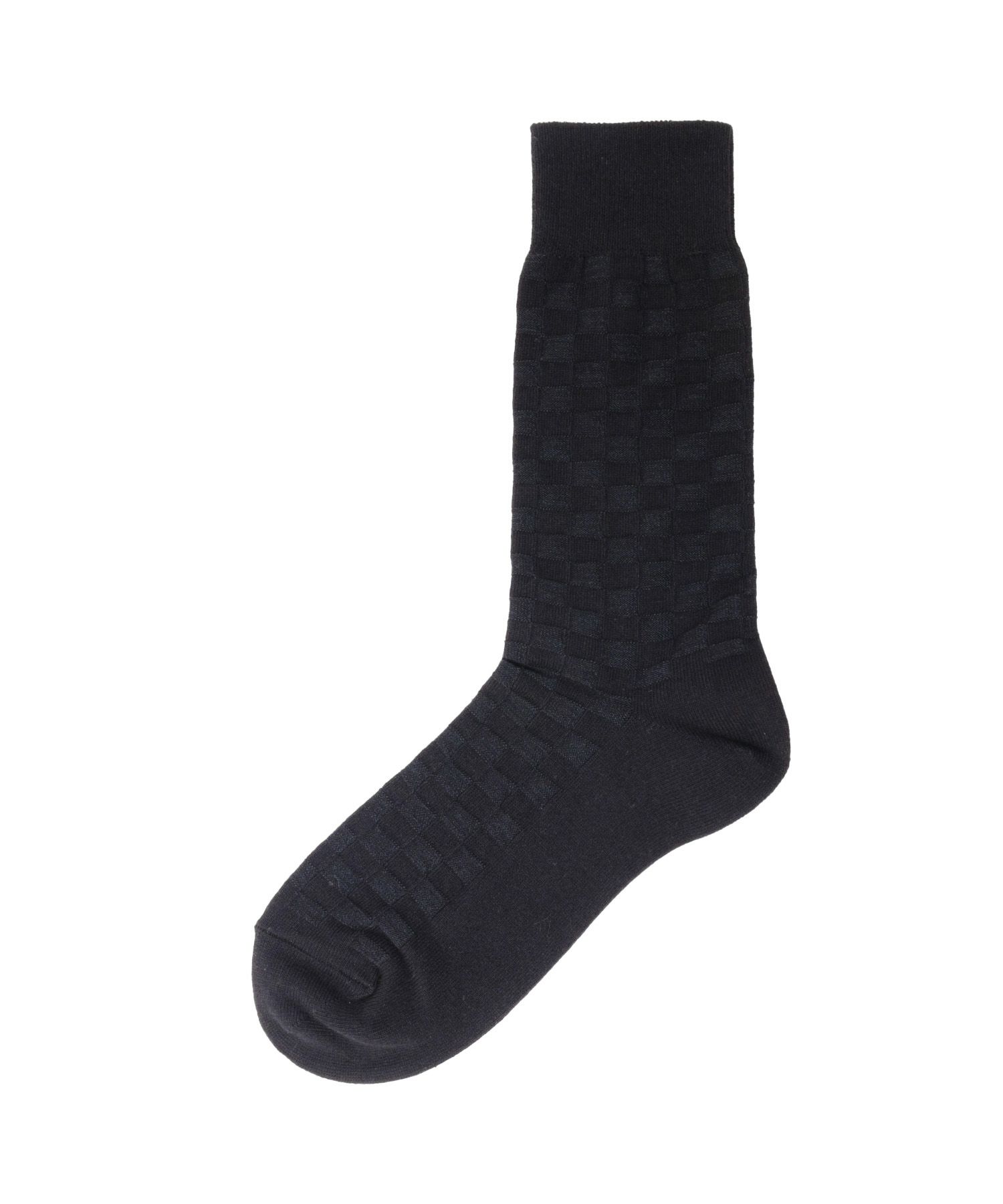 NAVY  クルーソックス ロックチェック柄 メンズ商品サムネイル-4