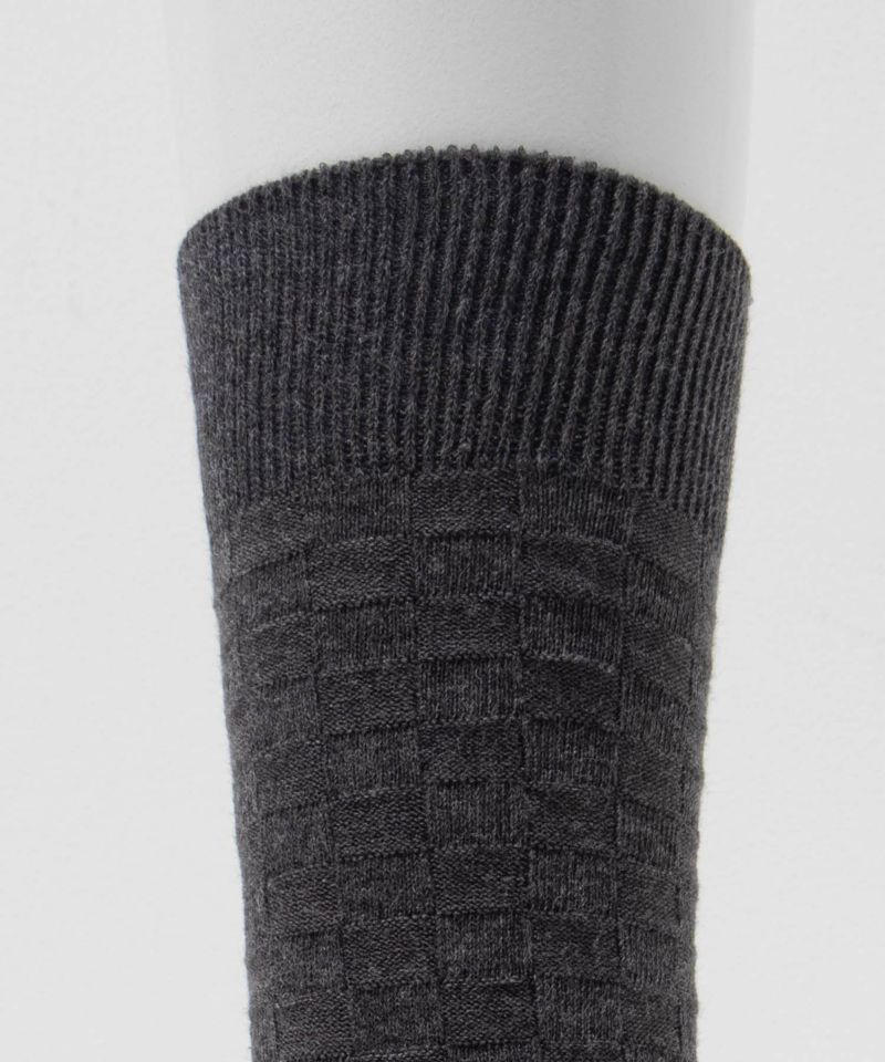 NAVY  クルーソックス ロックチェック柄 メンズ商品画像-6