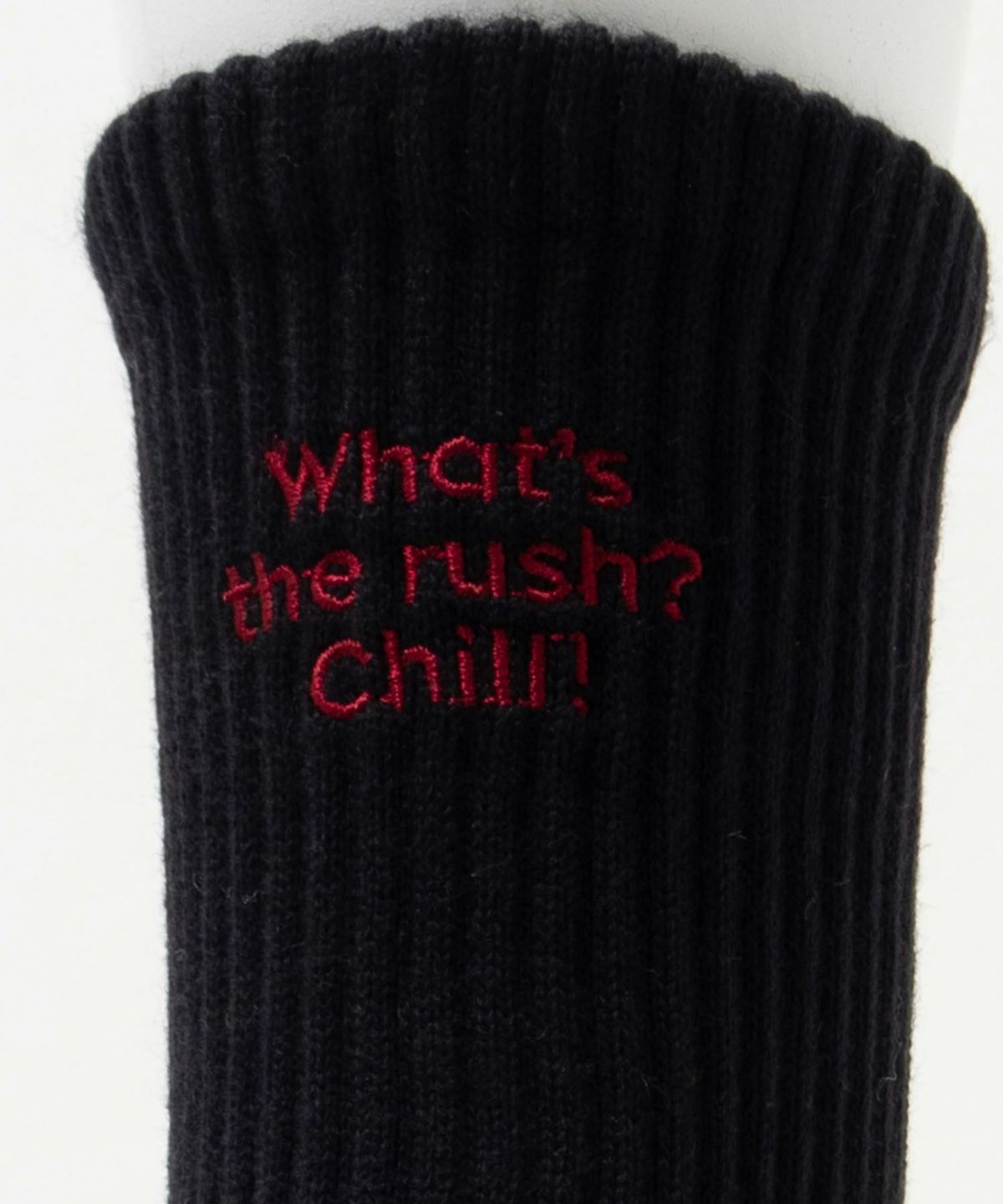 NAVY リブクルーソックス ロゴ刺繍 レディース