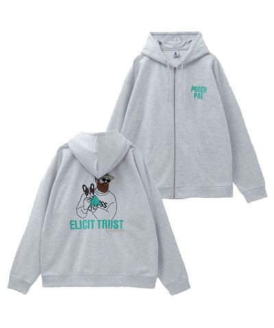 ひげサガラ裏毛ジップパーカー メンズ