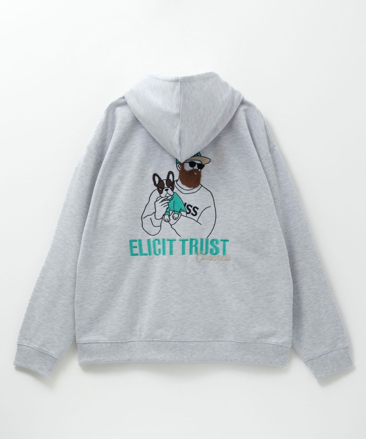 ひげサガラ裏毛ジップパーカー メンズ