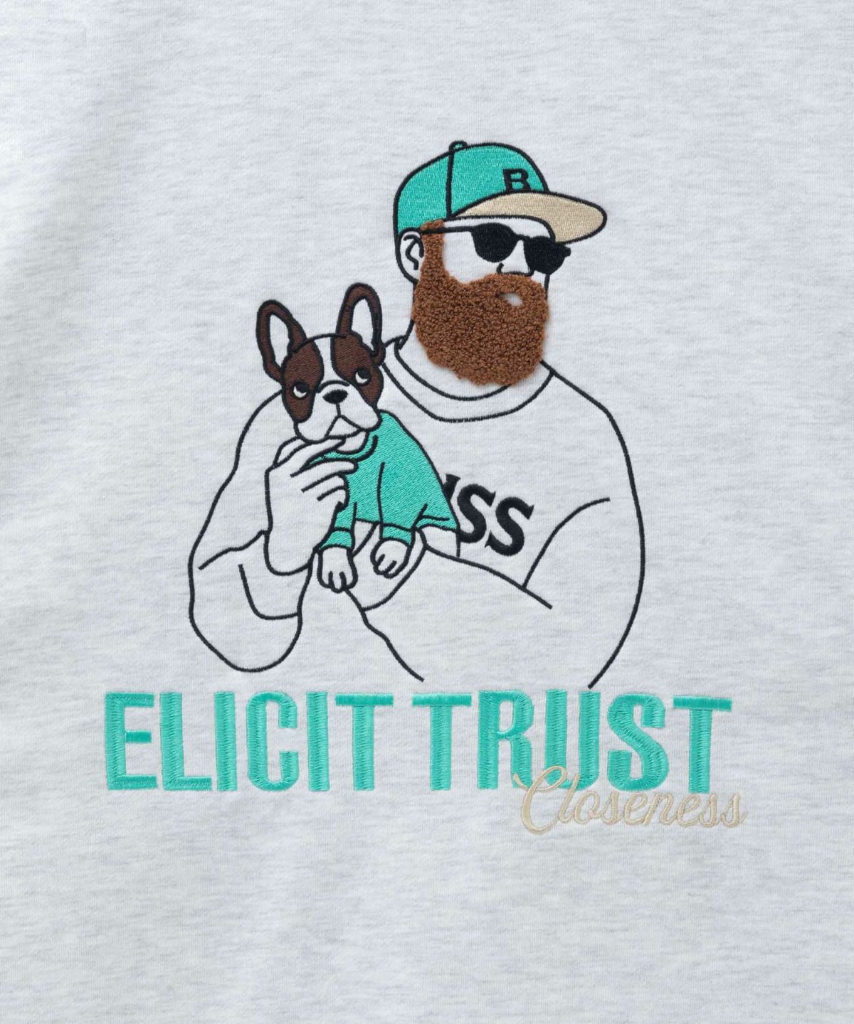 ひげサガラ裏毛ジップパーカー メンズ