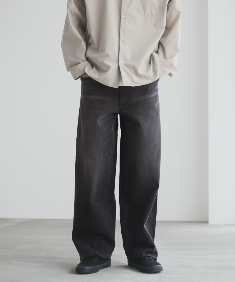 NAVY  毎日はきたくなるデニム「マイデニ」 バレルレッグ ワイドパンツ メンズ商品画像-4