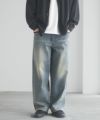 NAVY  毎日はきたくなるデニム「マイデニ」 バレルレッグ ワイドパンツ メンズ商品サムネイル-4