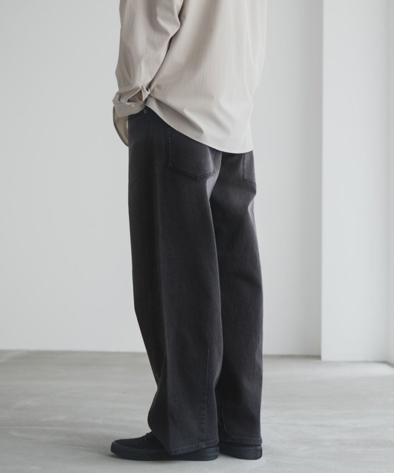 NAVY  毎日はきたくなるデニム「マイデニ」 バレルレッグ ワイドパンツ メンズ商品画像-6