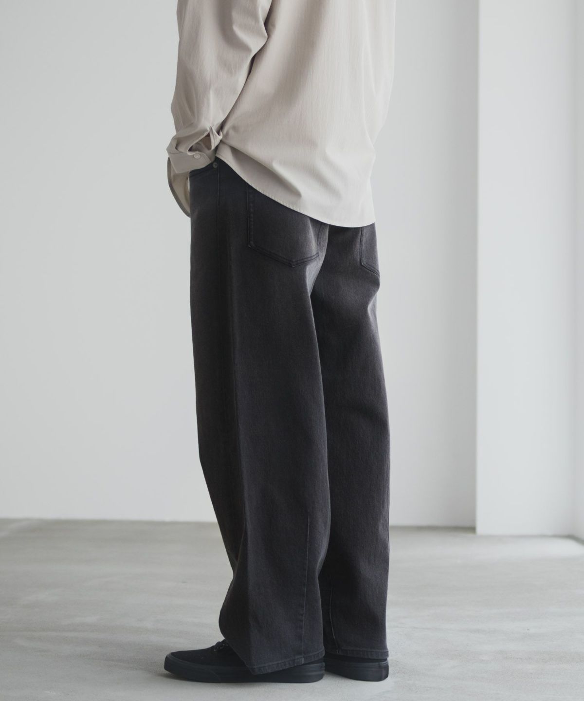 NAVY 毎日はきたくなるデニム「マイデニ」 バレルレッグ ワイドパンツ メンズ