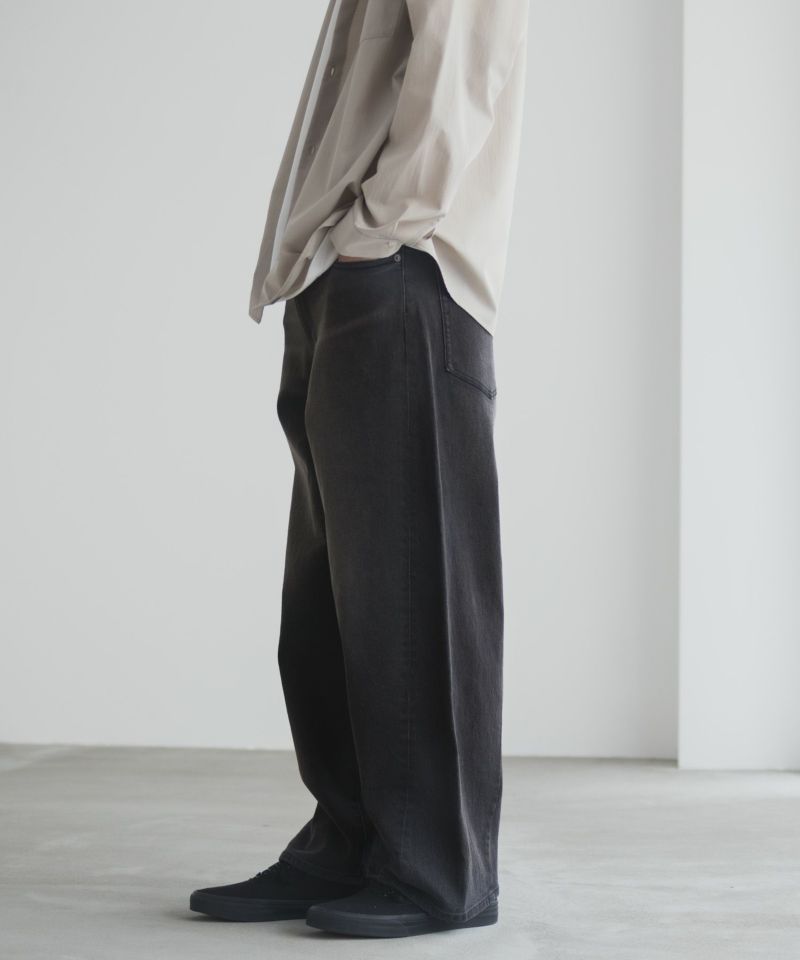 NAVY  毎日はきたくなるデニム「マイデニ」 バレルレッグ ワイドパンツ メンズ商品画像-7