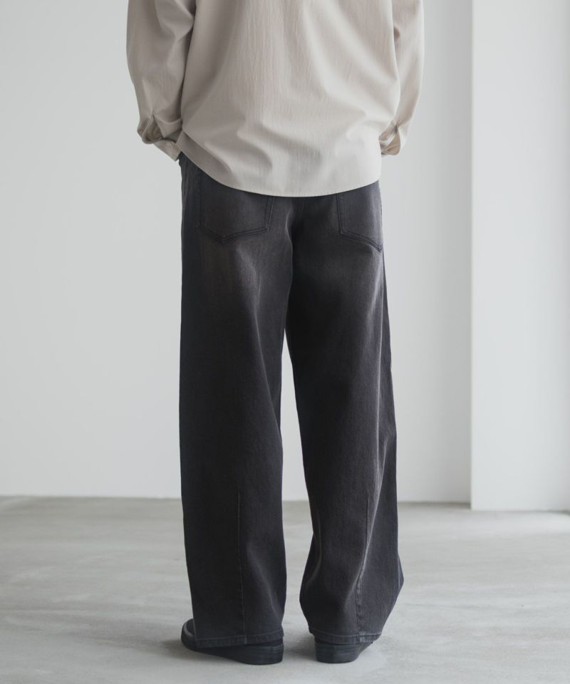 NAVY  毎日はきたくなるデニム「マイデニ」 バレルレッグ ワイドパンツ メンズ商品画像-8