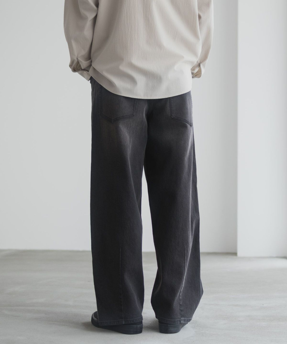 NAVY 毎日はきたくなるデニム「マイデニ」 バレルレッグ ワイドパンツ メンズ