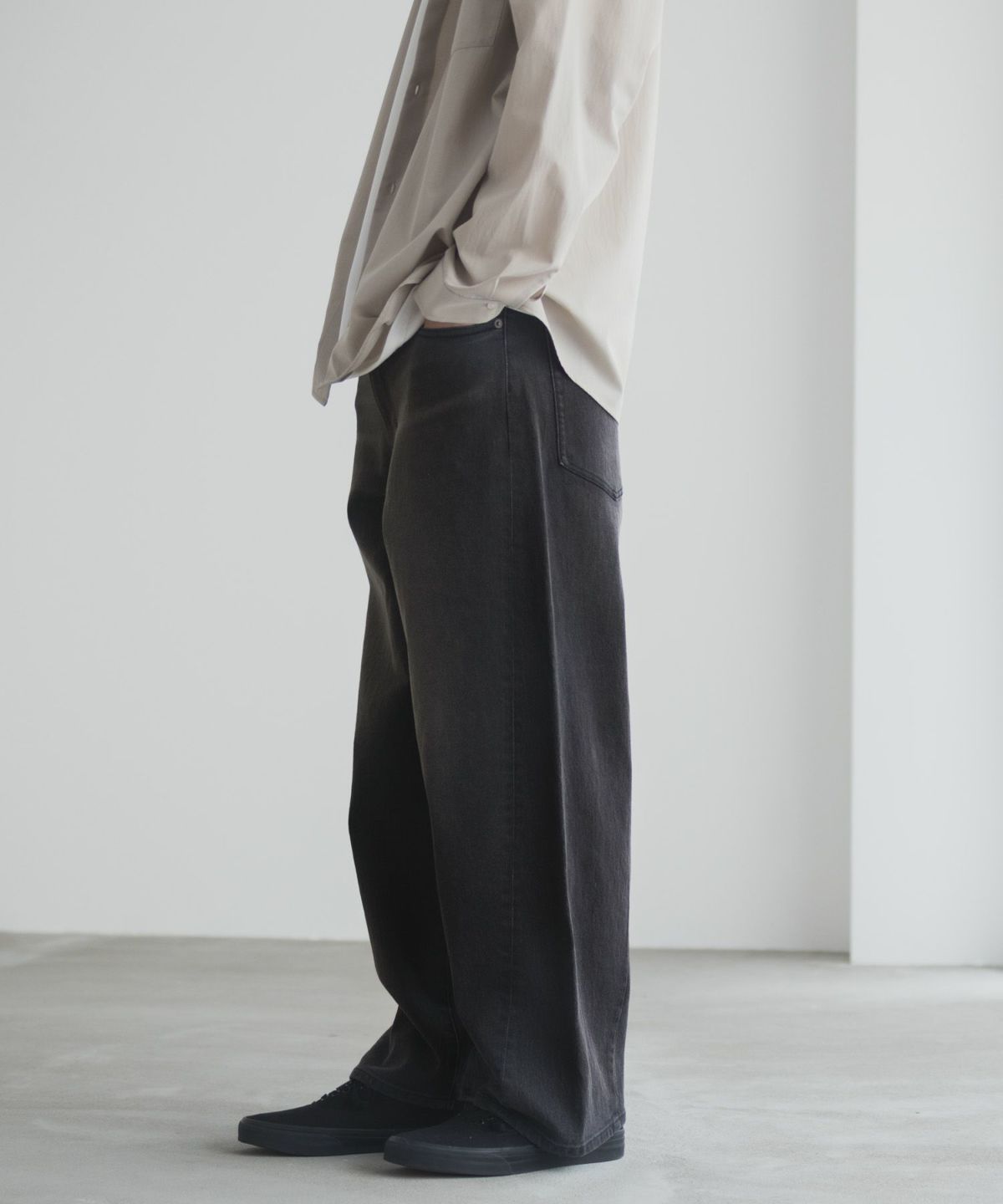 NAVY 毎日はきたくなるデニム「マイデニ」 バレルレッグ ワイドパンツ メンズ