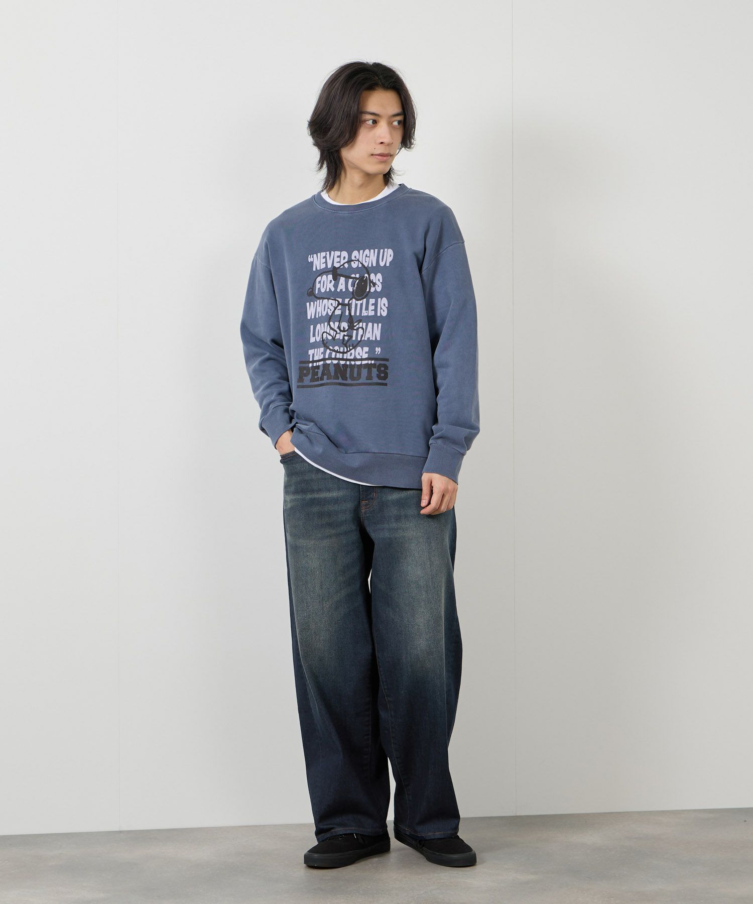 NAVY  毎日はきたくなるデニム「マイデニ」 バレルレッグ ワイドパンツ メンズ商品サムネイル-8