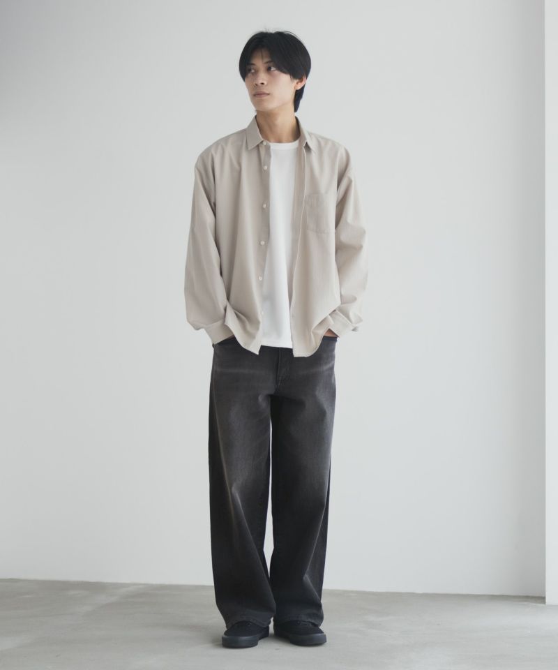 NAVY  毎日はきたくなるデニム「マイデニ」 バレルレッグ ワイドパンツ メンズ商品画像-9