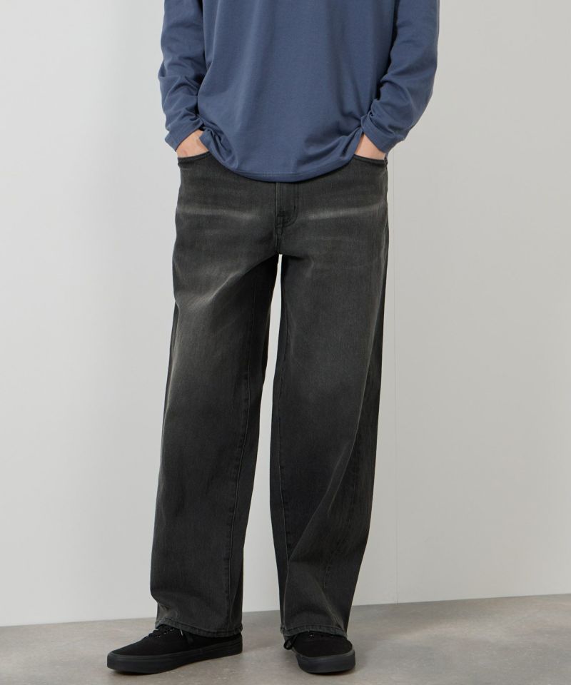 NAVY  毎日はきたくなるデニム「マイデニ」 バレルレッグ ワイドパンツ メンズ商品画像-10