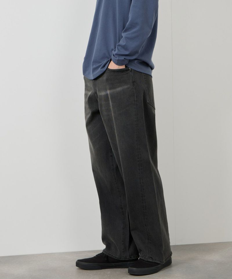 NAVY  毎日はきたくなるデニム「マイデニ」 バレルレッグ ワイドパンツ メンズ商品画像-11