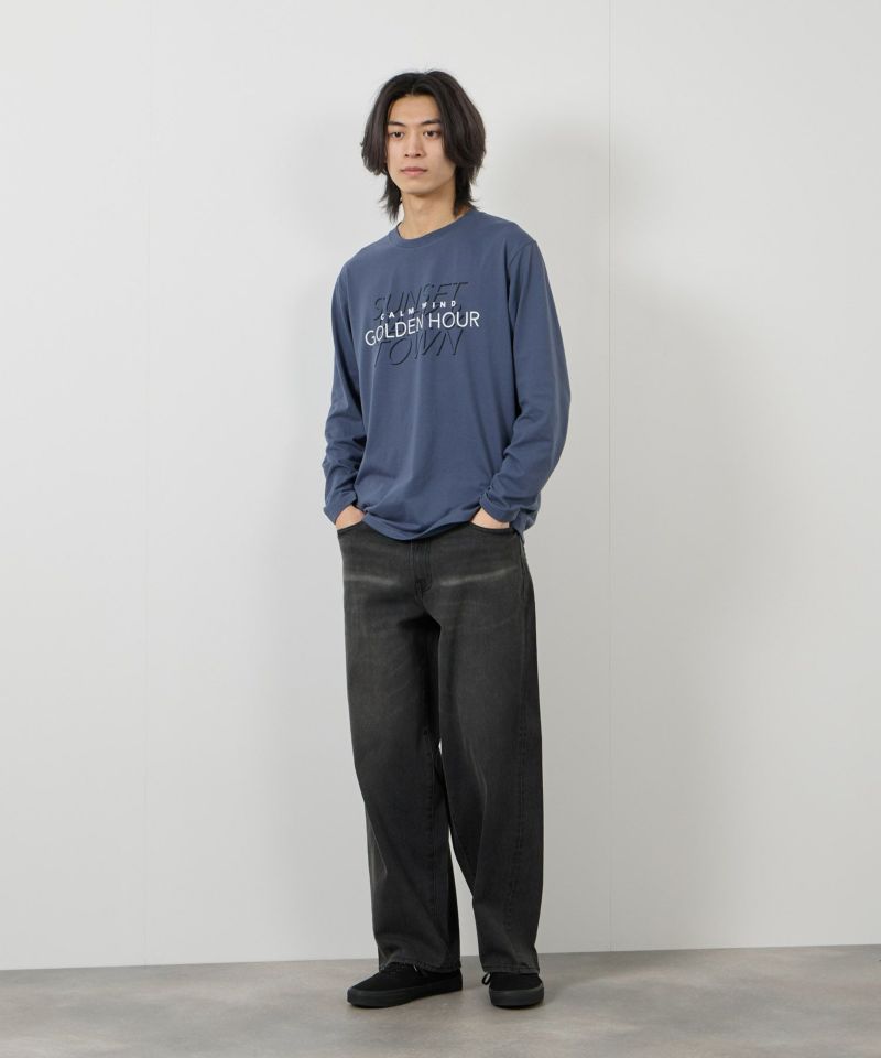 NAVY  毎日はきたくなるデニム「マイデニ」 バレルレッグ ワイドパンツ メンズ商品画像-12