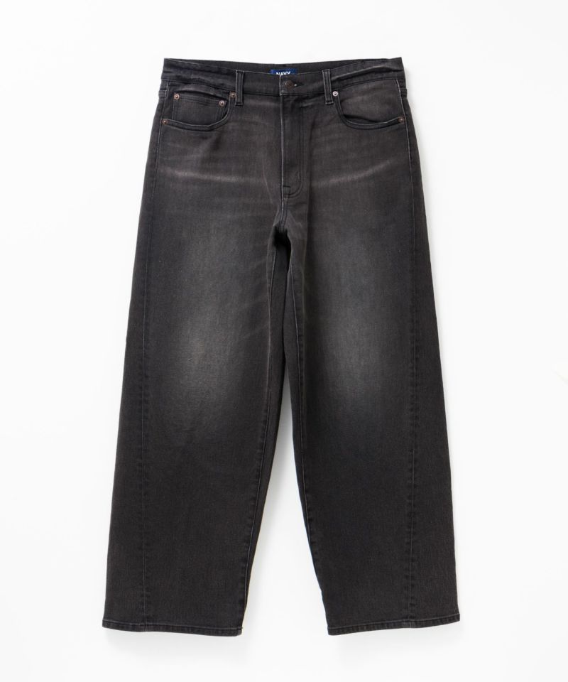 NAVY  毎日はきたくなるデニム「マイデニ」 バレルレッグ ワイドパンツ メンズ商品画像-18