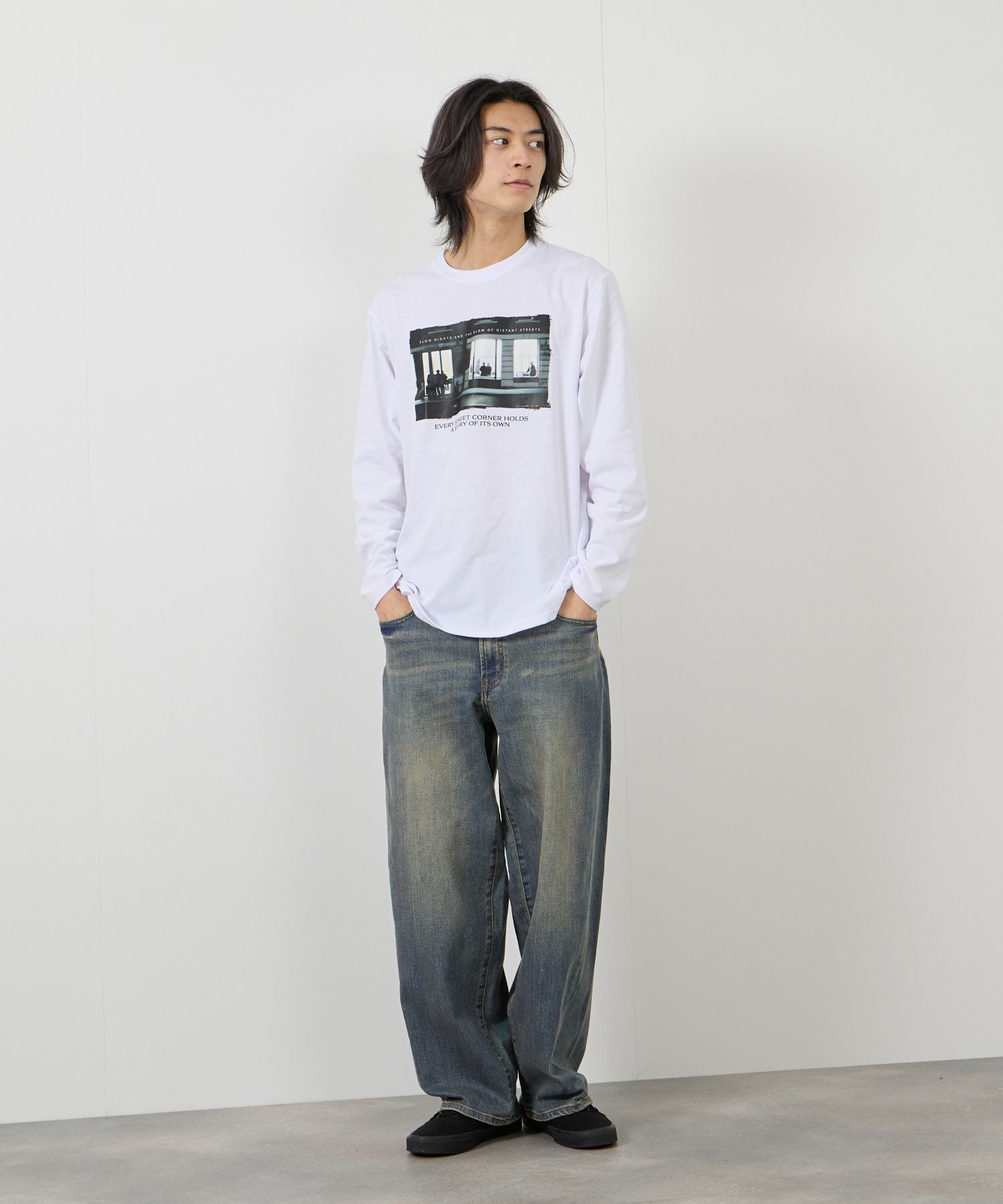 NAVY  毎日はきたくなるデニム「マイデニ」 バレルレッグ ワイドパンツ メンズ商品サムネイル-18