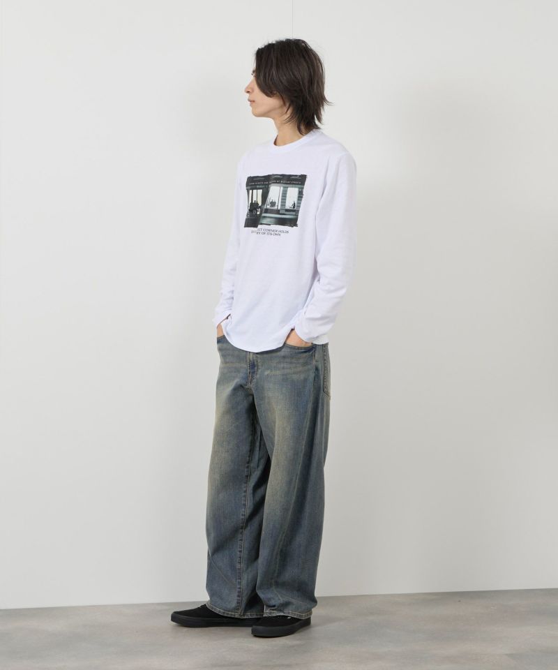 NAVY  毎日はきたくなるデニム「マイデニ」 バレルレッグ ワイドパンツ メンズ商品画像-19