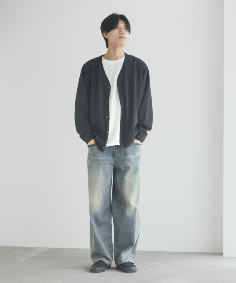 NAVY  毎日はきたくなるデニム「マイデニ」 バレルレッグ ワイドパンツ メンズ商品画像-32