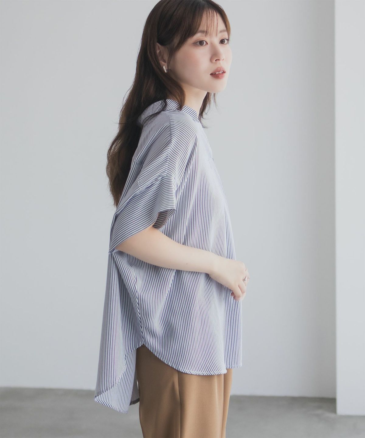 nAvy スキッパーブラウス レディース