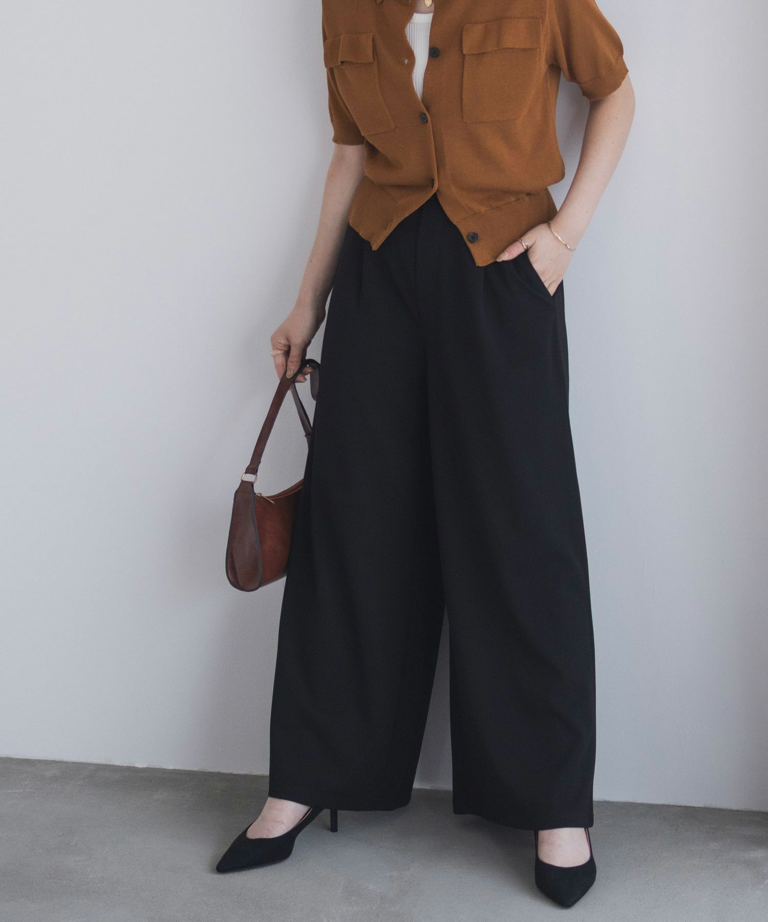 nAvy ジョーゼットワイドパンツ レディース商品画像-1