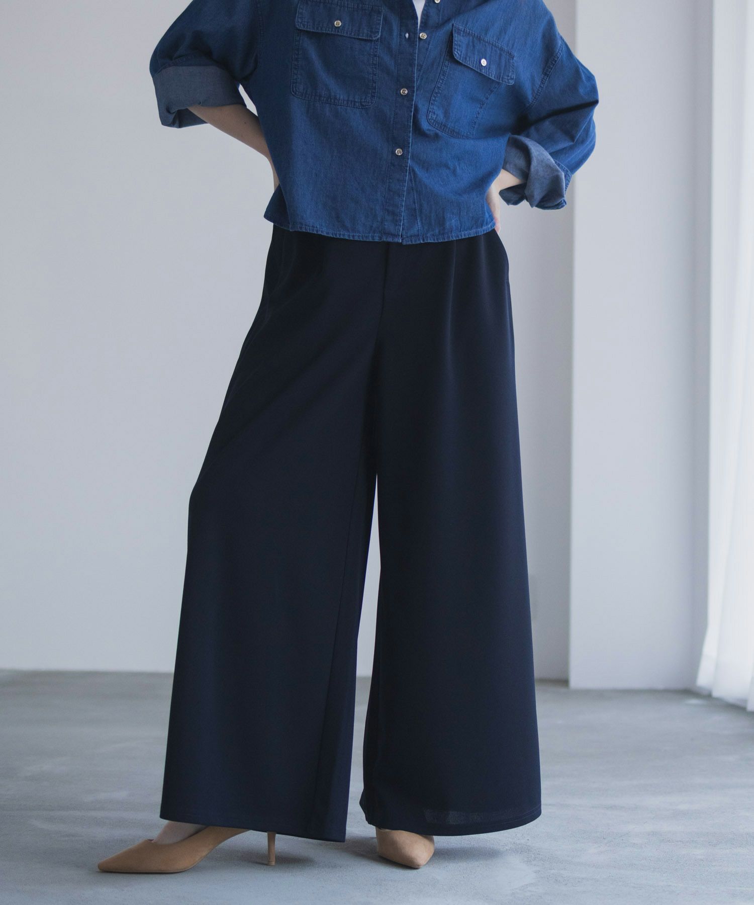 nAvy  ジョーゼットワイドパンツ レディース商品画像-4