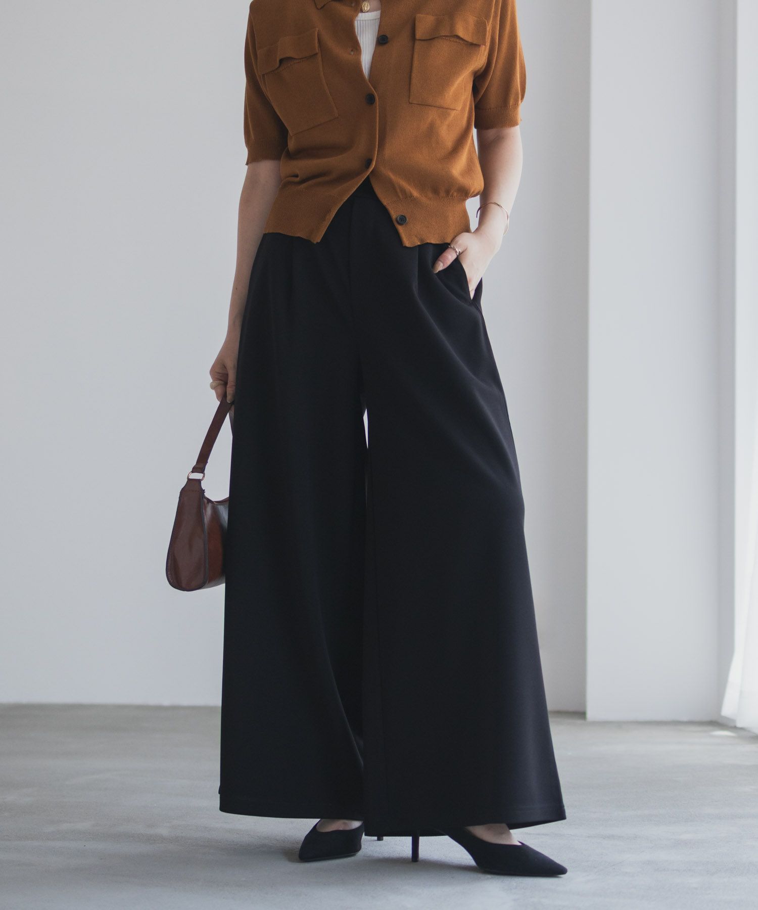 nAvy  ジョーゼットワイドパンツ レディース商品画像-6