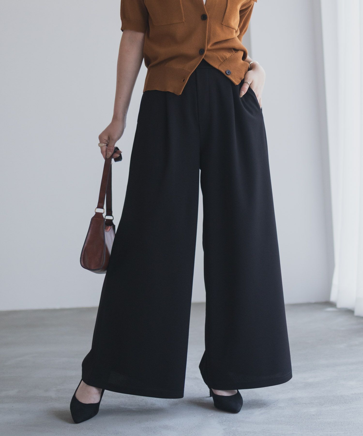 nAvy ジョーゼットワイドパンツ レディース商品画像-7