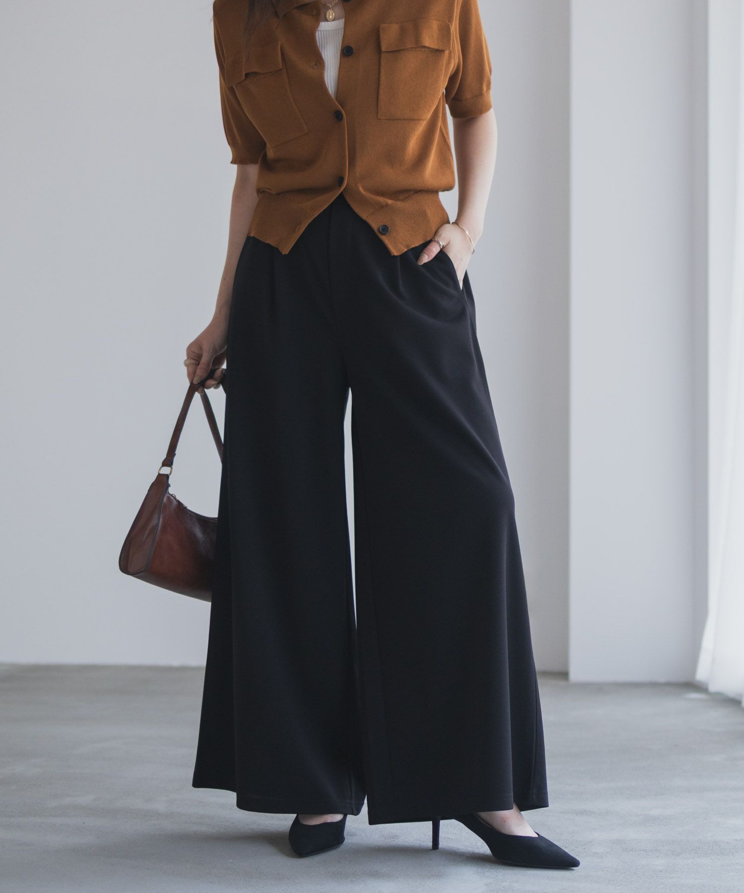 nAvy ジョーゼットワイドパンツ レディース商品画像-8