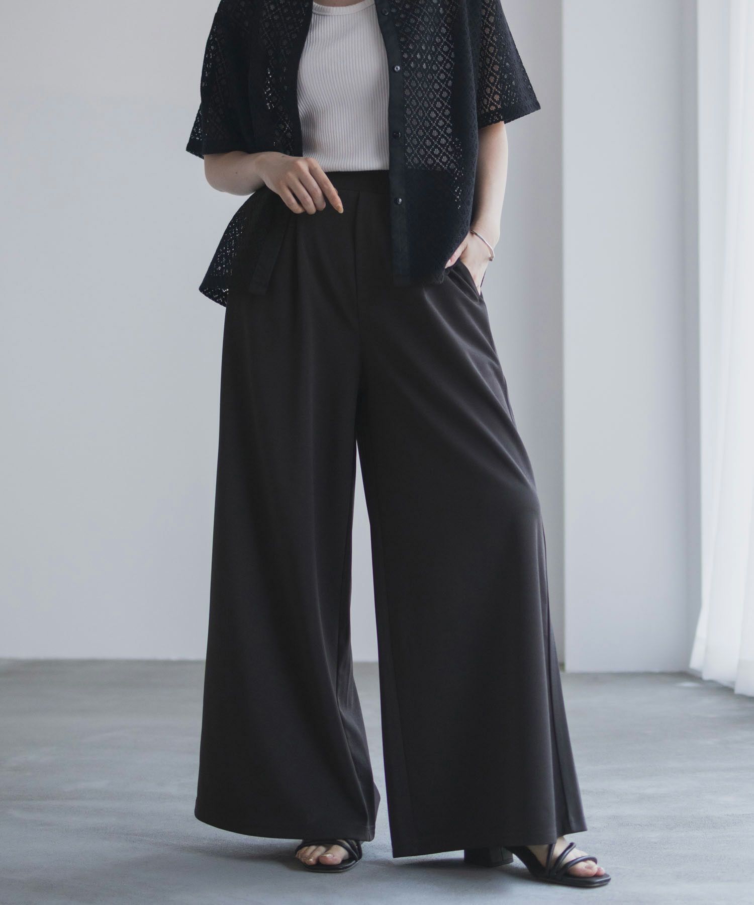 nAvy  ジョーゼットワイドパンツ レディース商品画像-12