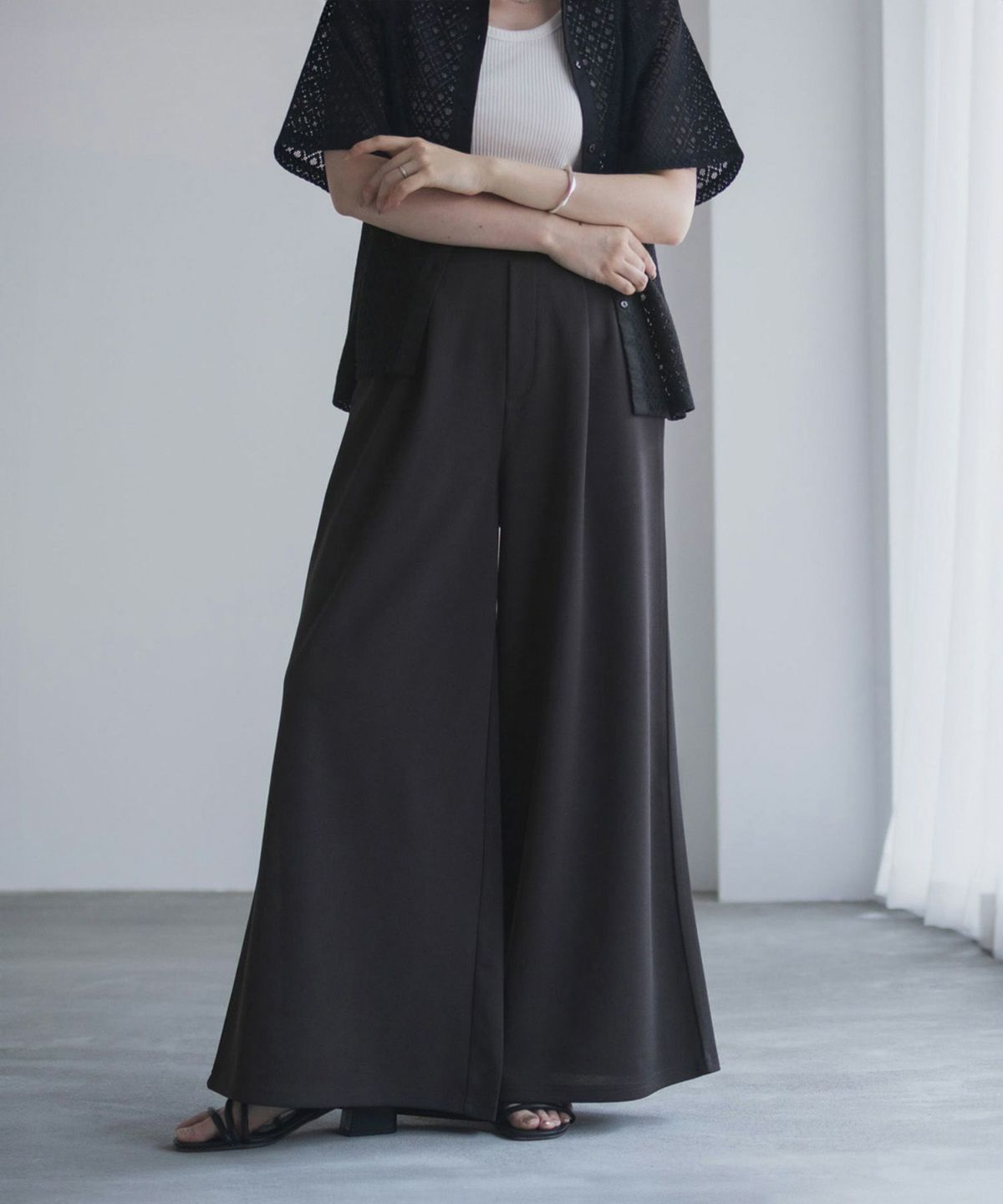 nAvy ジョーゼットワイドパンツ レディース