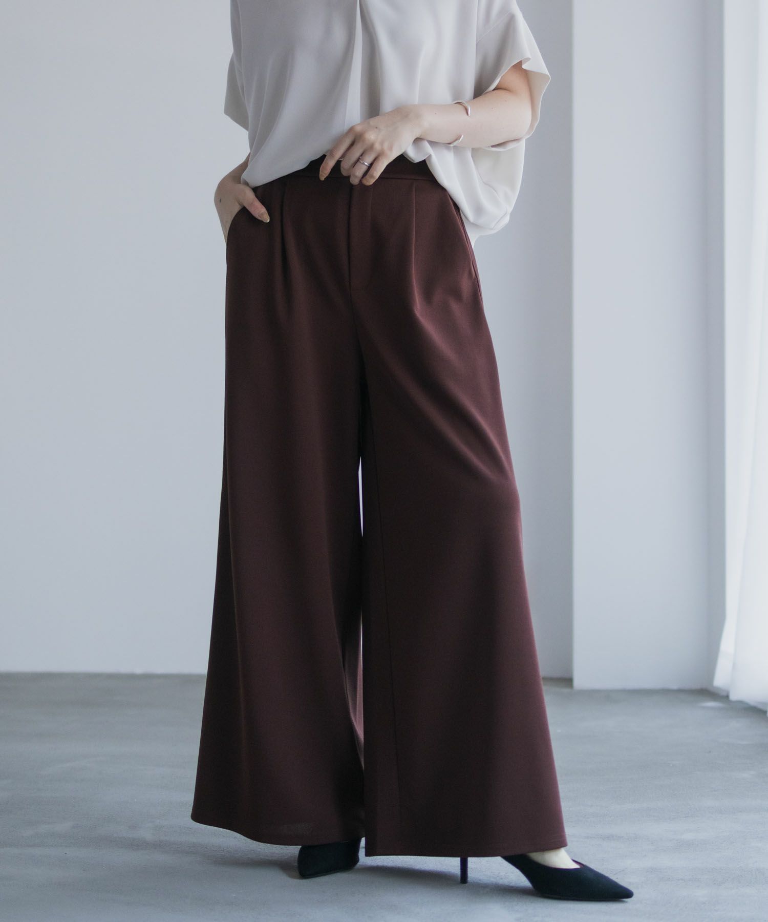 nAvy ジョーゼットワイドパンツ レディース商品画像-25