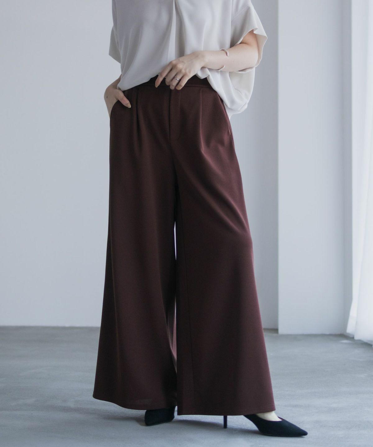 nAvy ジョーゼットワイドパンツ レディース