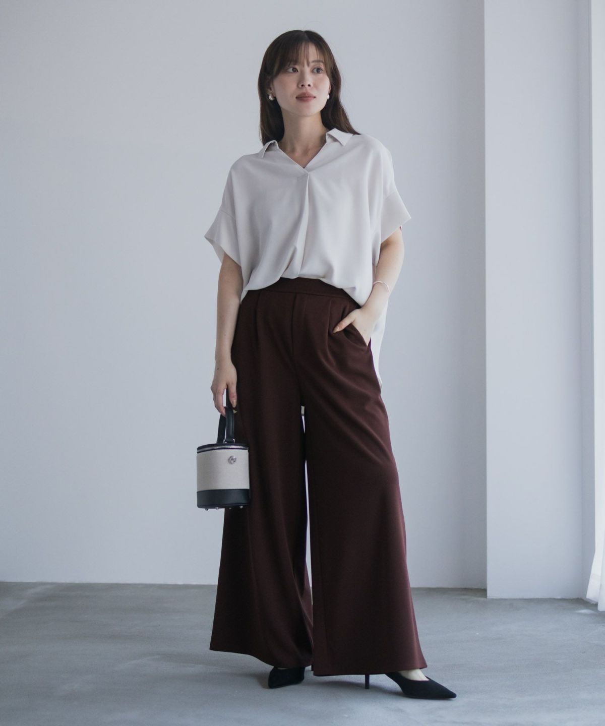 nAvy ジョーゼットワイドパンツ レディース